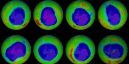 地球臭氧层的恢复已⾛上正轨