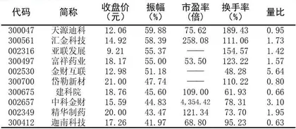 十大涨跌幅、换手、振幅、资金流向3