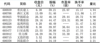 十大涨跌幅、换手、振幅、资金流向8