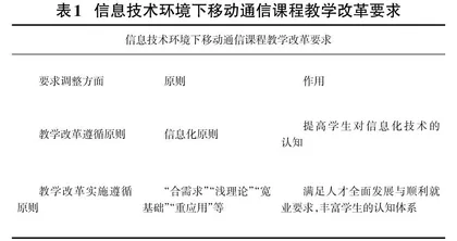 信息技术环境下移动通信课程教学改革路径探究